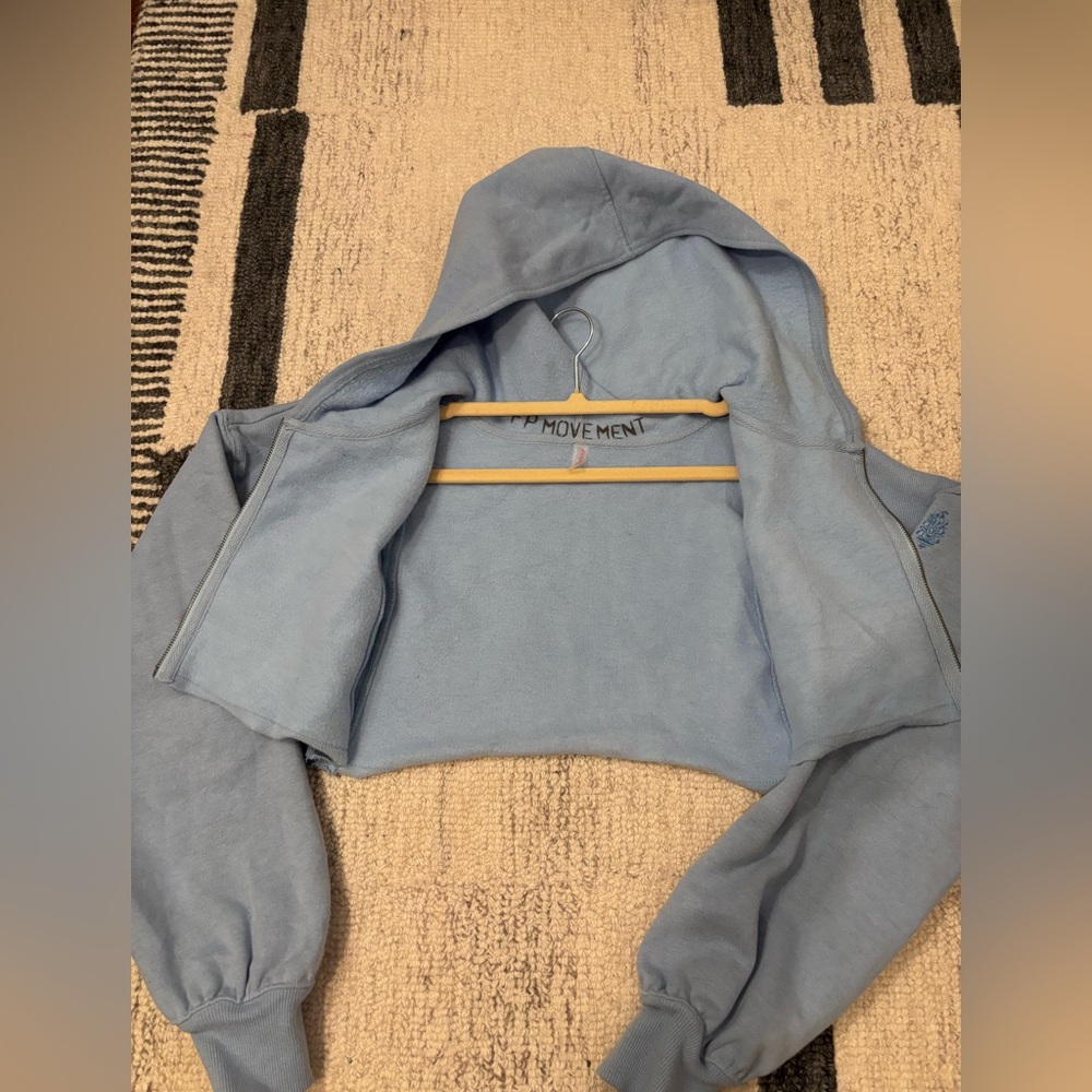 FP Movement Free People Sky Blue Cropped Hoodie - Picture 9 of 9
